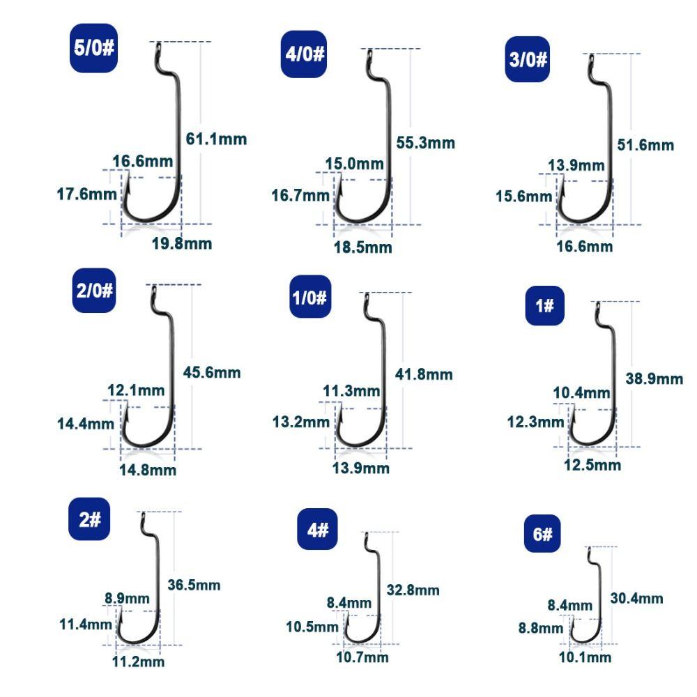 50Pcs Barbed Fishing Hook Hign Carbon Steel Worm Hook Creative Fishing Tackle Saltwater