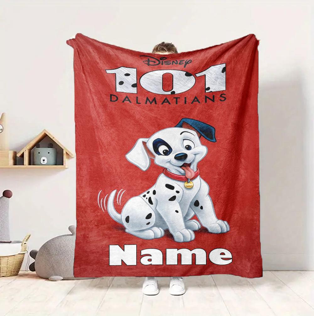 Custom Name Dalmatian Pile Flannel Blanket Throw Blanket Soft Warm Sofa Bed Decor Unique Gift