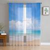 Tropical Beach And Blue Sky Tulle Sheer Curtains for Living Room the Room Bedroom Kitchen Decoration Voile Organza Curtains