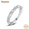 Tancise Classic 925 Sterling Silver  Zircon Ring Ladies Jewelry Wedding Promise Party Gift