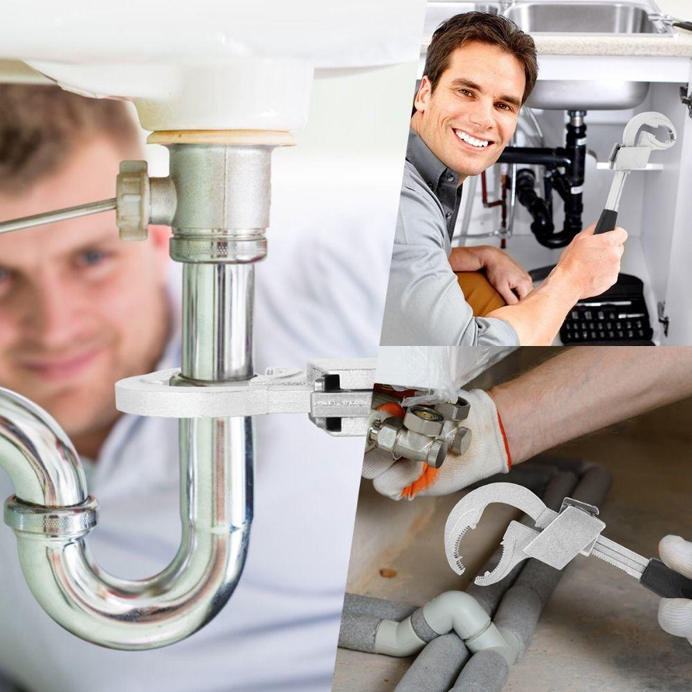 С 3 слотами для карт Универсальный двусторонний гаечный ключ Ключ для раковины Сантехнический ключ Кран для ванной