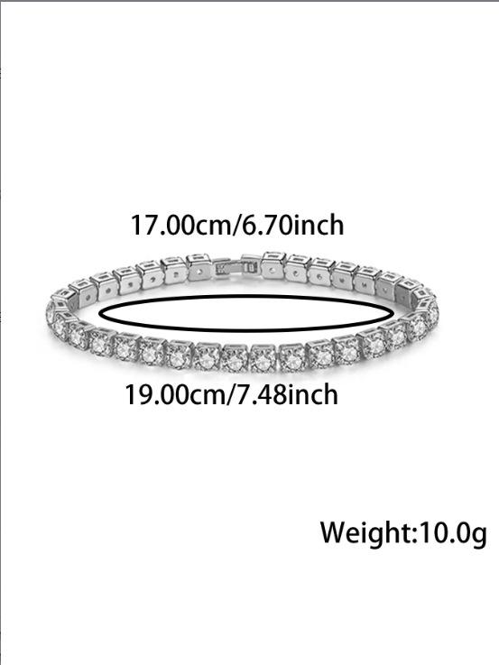 Women's Gold-Plated Zircon Tennis Bracelet - Full Diamond Design, Model S5650