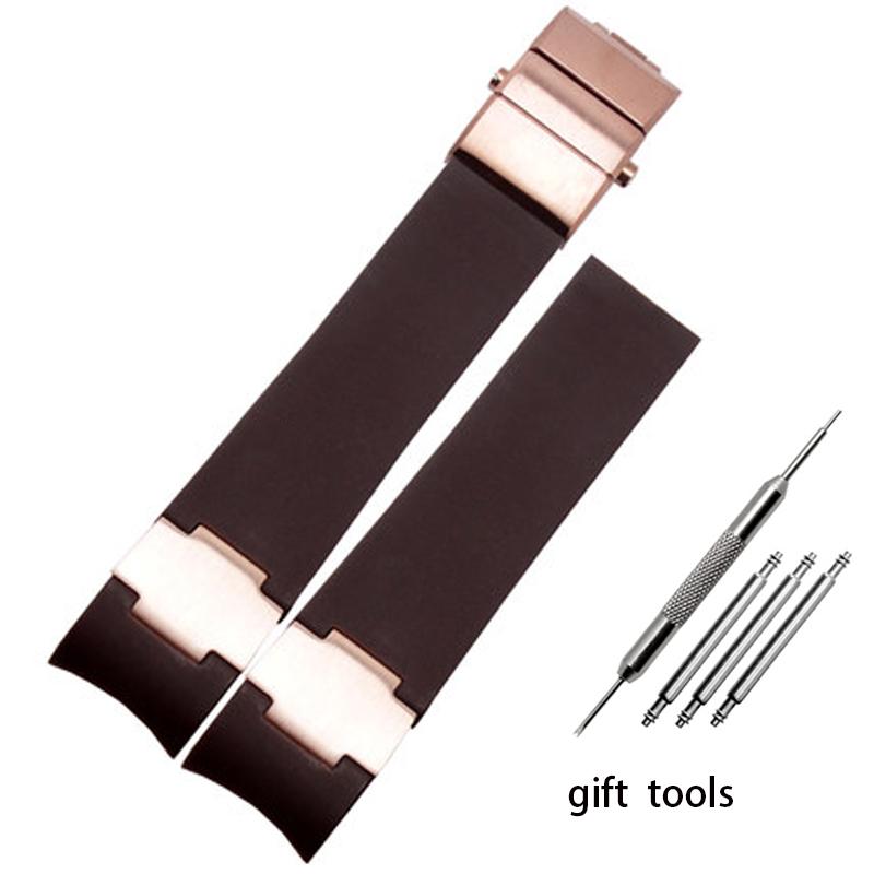 Ремешок для наручных часов из резины силиконовый ремешок для наручных часов с Ulysse Nardin синий черный коричневый 25 * 12 мм мужской инструменты ремешок для часов 22-20 мм