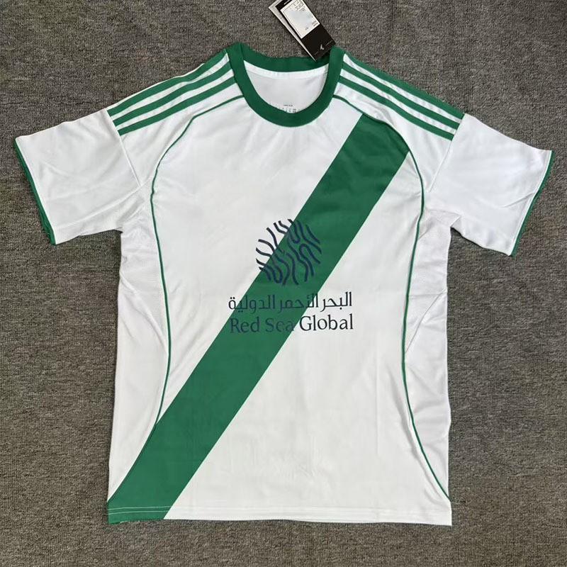 Mens Bamboo Fiber Soccer Jersey 2025-2026 Al Ahli Jeddah Fan Edition Home/Away Short Sleeve Football Shirt