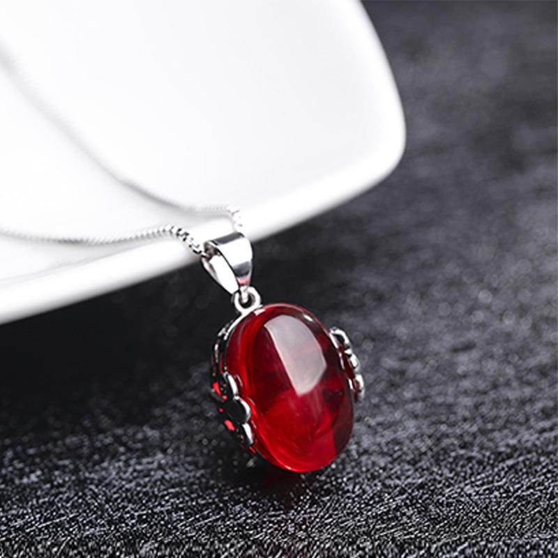 Комплект ювелирных изделий Cellacity из стерлингового серебра 925 пробы для женщин, подвески, зеленый халцедон, красный агат, кольцо с изменяемым размером, серьги-капли, ожерелье, подарок