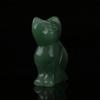 1.5IN цветной натуральный зеленый авантюрин ручная работа резьба по камню в форме кошки на удачу