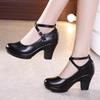 New 2025 Women Pumps With High Heels For Ladies Work Shoes Dancing Platform Pumps Women Genuine Leather Shoes Mary Janes