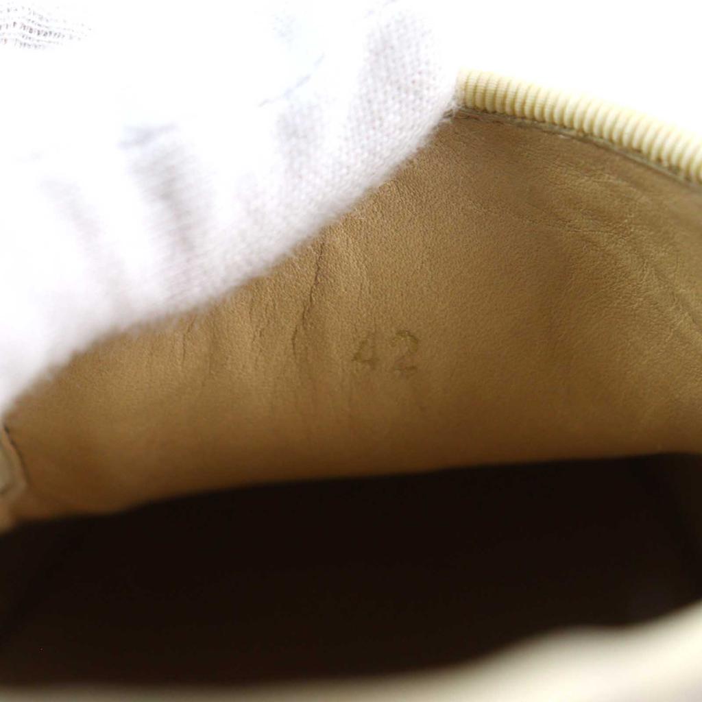 Excellent Christian Louboutin Slip-on Ivory Brown Patent leather mens 42 Used