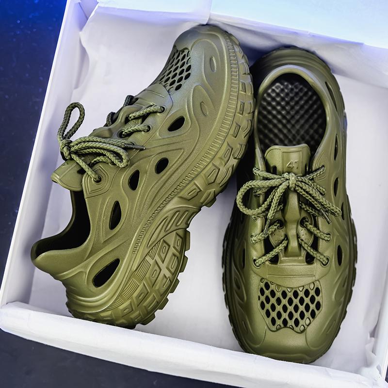 Fashion Summer Men Sandals Light EVA Men's Casual Shoes Hole Shoes Clogs Lovers Home Garden Outdoor Male Beach Flat Slippers Big Size