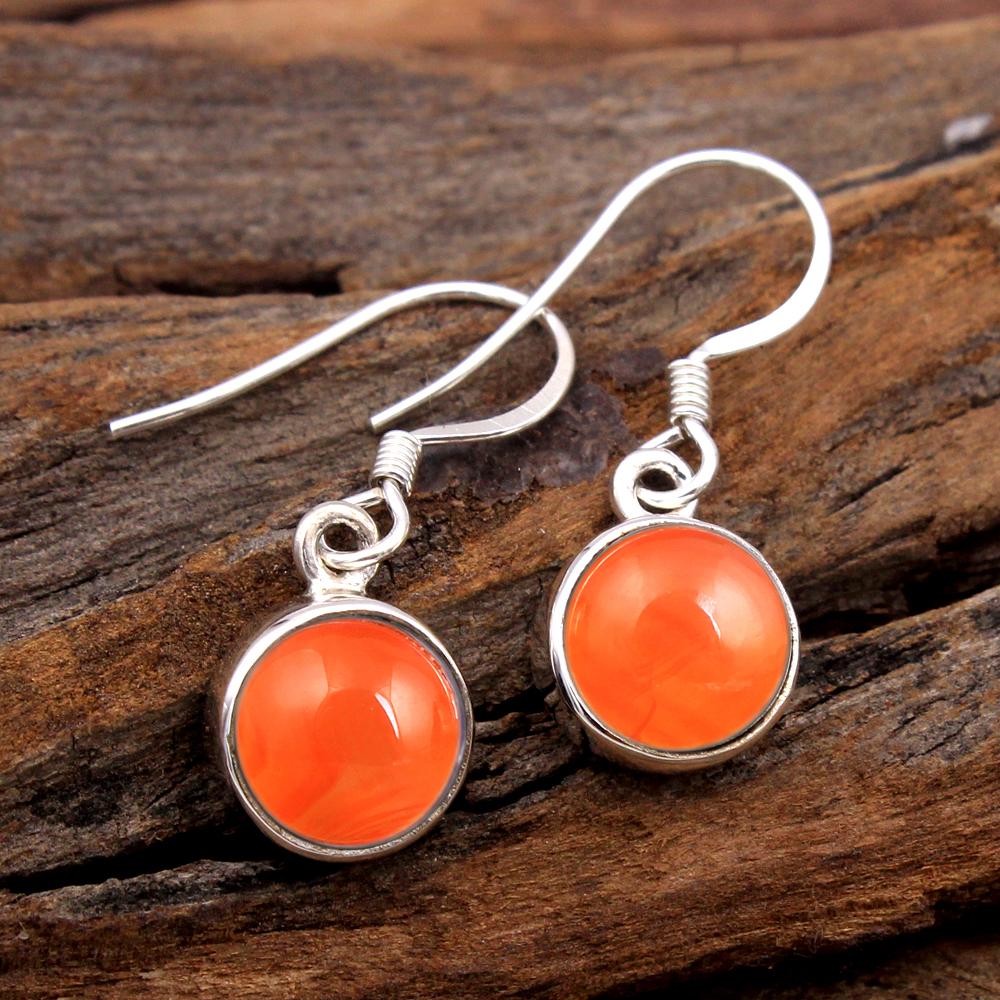 Black Onyx Green Onyx Garnet Moonstone Lapis Lazuli Carnelian Larimar Silver Earring Handmade Jewelry