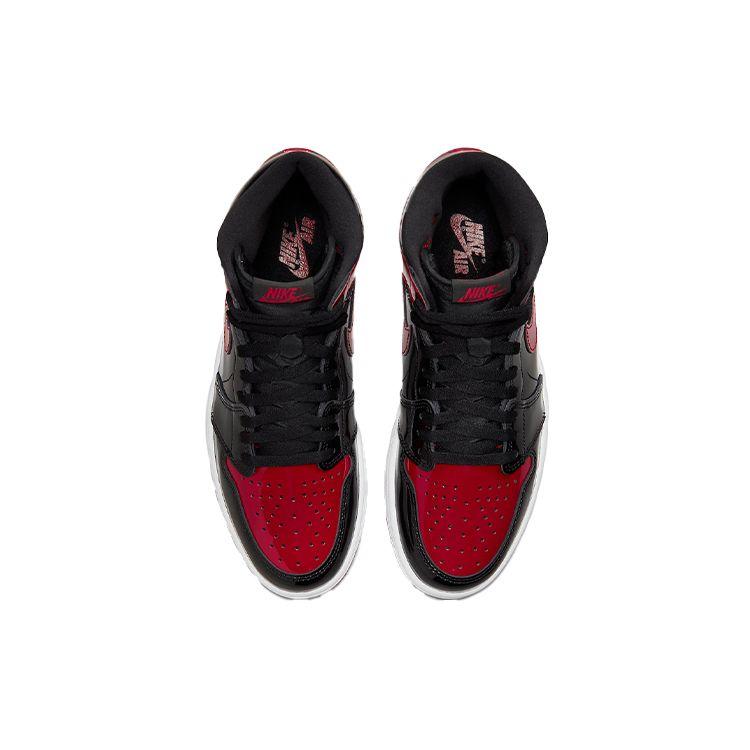 Air Jordan 1 Retro High OG Patent Bred Unisex Sneakers Black White Varsity-Red 555088-063