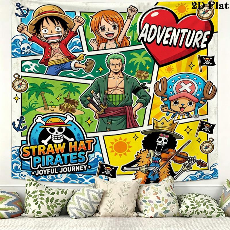 Настенный гобелен из аниме One Piece Эстетичное настенное панно Покрывало из печатной ткани Декоративные гобелены для спальни гостиной Домашний декор