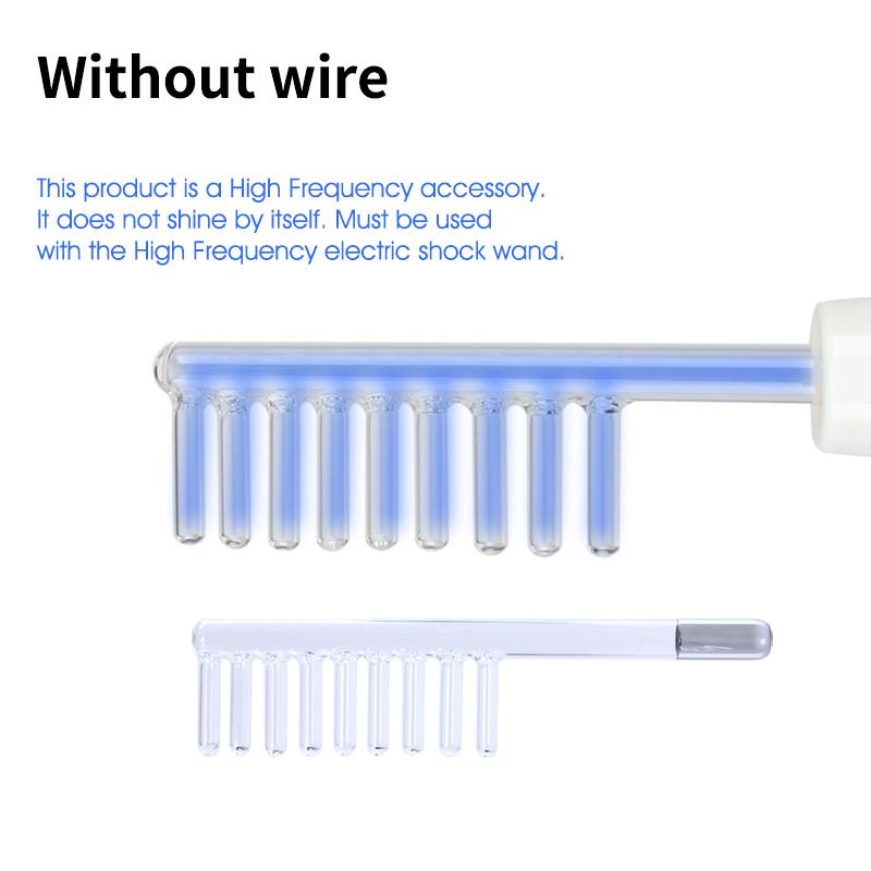 Высокочастотный неоновый аргоновый электрод для лица, насадка для грибовидного электрода, синие трубки, массажер для лица, светильник, устройство для ухода за кожей лица