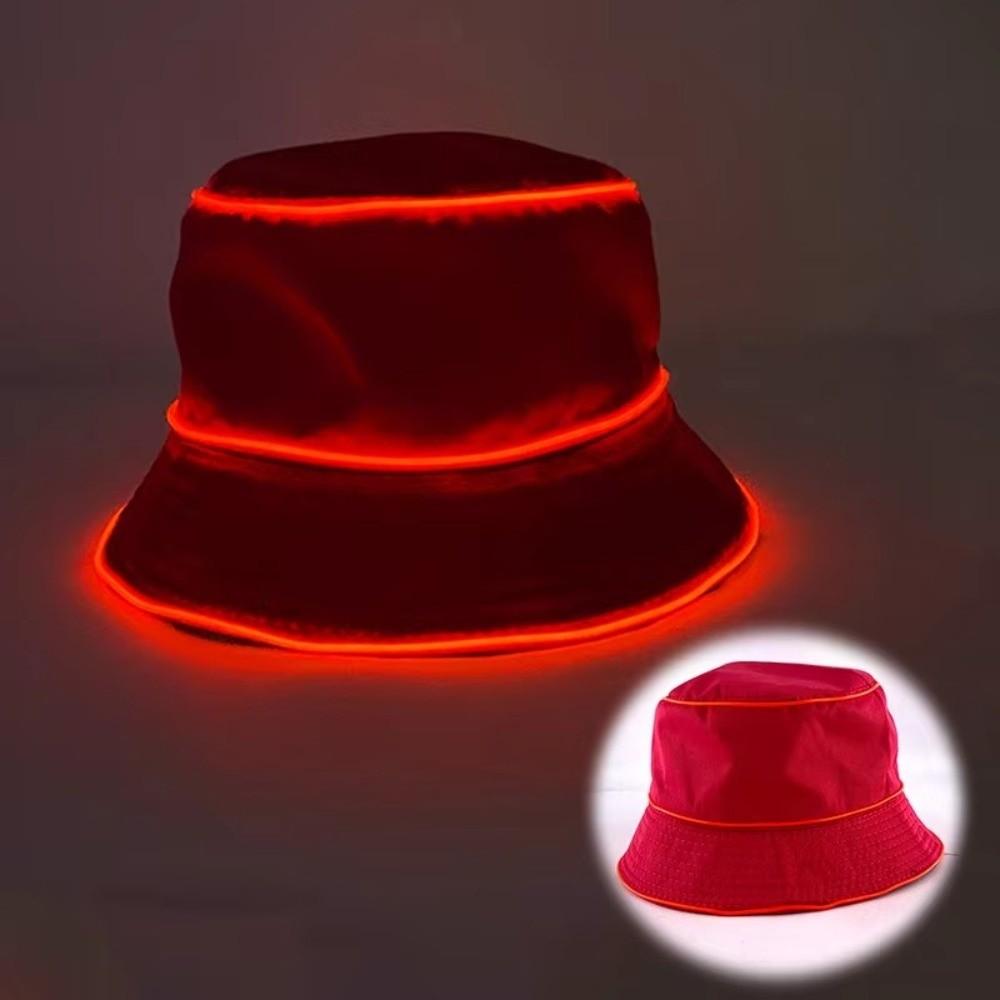 Polyester Luminous Hat EL Wire Glowing Light Cap New LED Bucket Hat Stage Performance