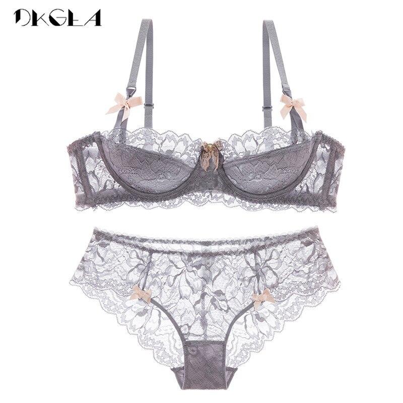 DKGEA Sexy Bra Sets Plus Size Underwear Set Women Lace Brassiere