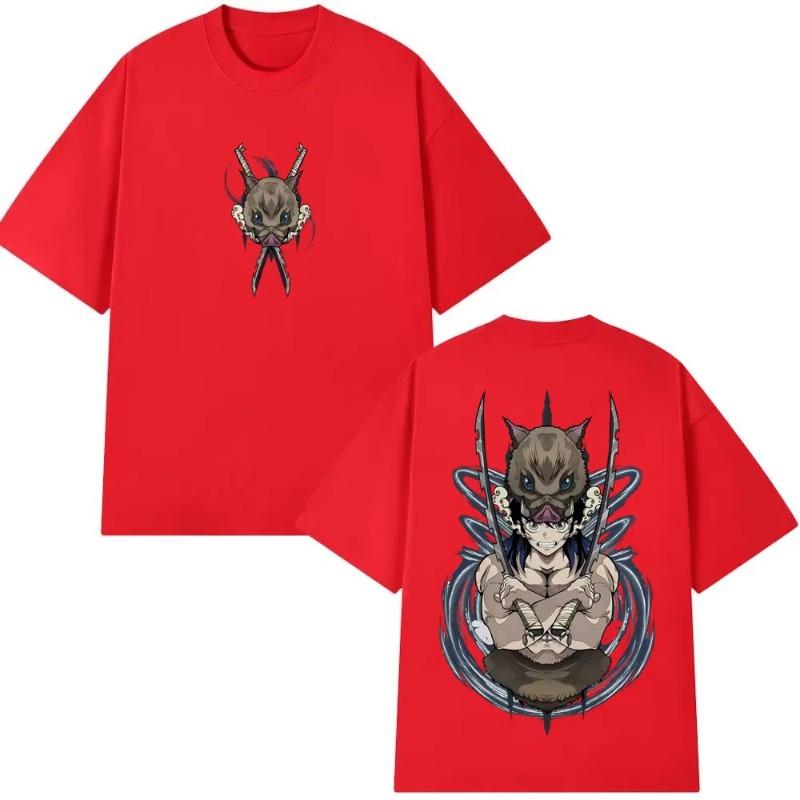 Anime Demon Slayer Hashibira Inosuke Graphic T Shirts Men Women Casual Oversized Short Sleeve Tshirts Mens Fashion Streetwear