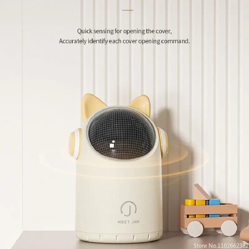 Настольная мусорная корзина с интеллектуальным датчиком 2 л для домашнего офиса, детской ванной комнаты, мини-ведро небольшого размера, антизащемляющая легкая мусорная корзина