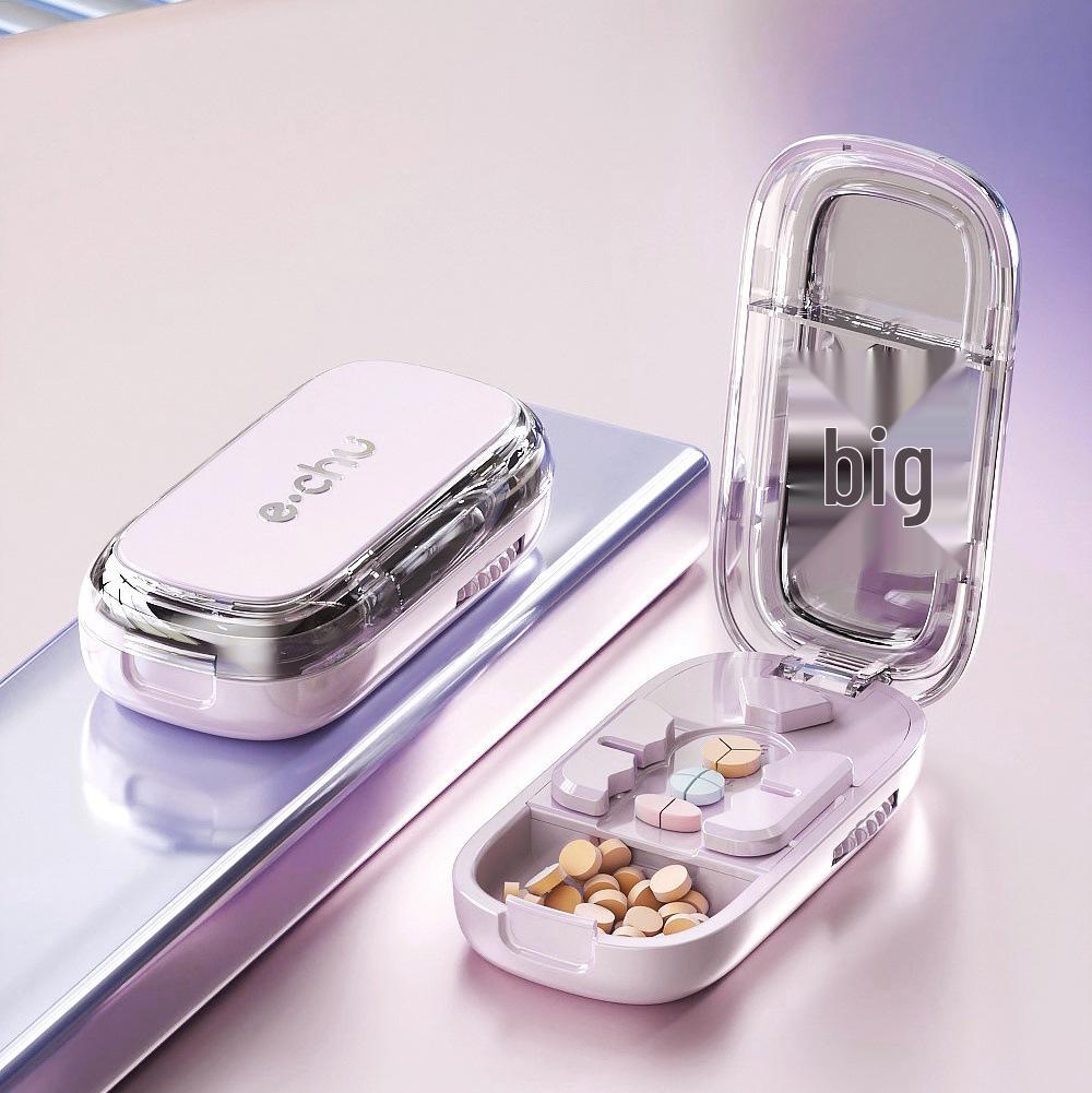 Pill Cutter & Divider: Precise 1/4 & 1/2 Cutting, Portable Pill Box