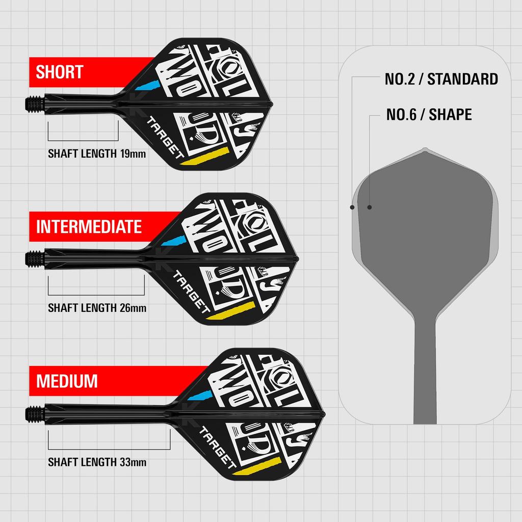 TARGET Darts Chris Dobey KFLEX Flight Shaft 2 Kflex Short & System, No. (Standard) All-in-One Flights, 3-Pack, (19mm)