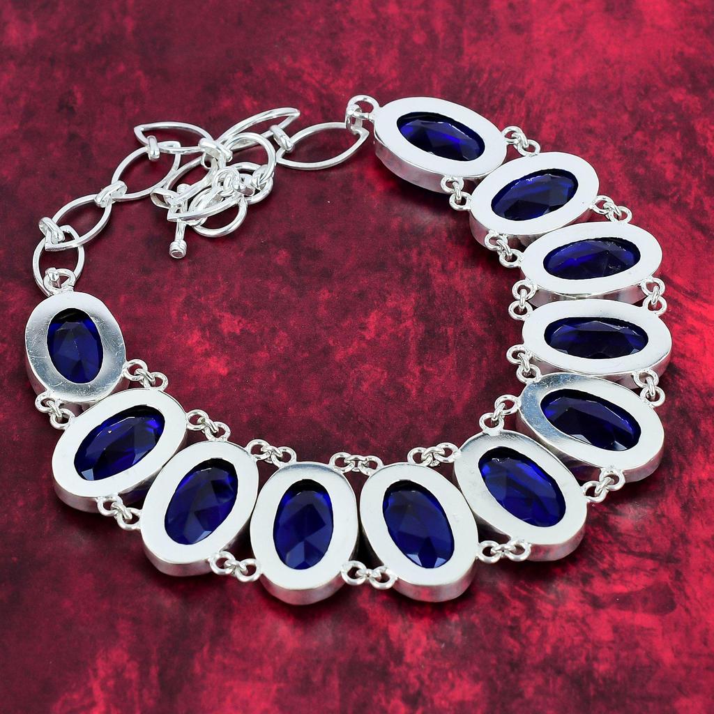 Ожерелье с граненым танзанитом, ожерелье ручной работы из стерлингового серебра 925 пробы с драгоценным камнем, регулируемое ожерелье-цепочка, подарок для антикварных ювелирных изделий