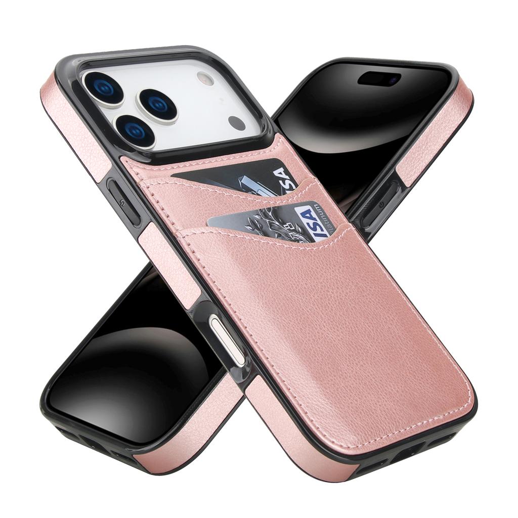 For iPhone 17 Pro Max Case Card Slot Slim-Fit PU + TPU Mobile Cover