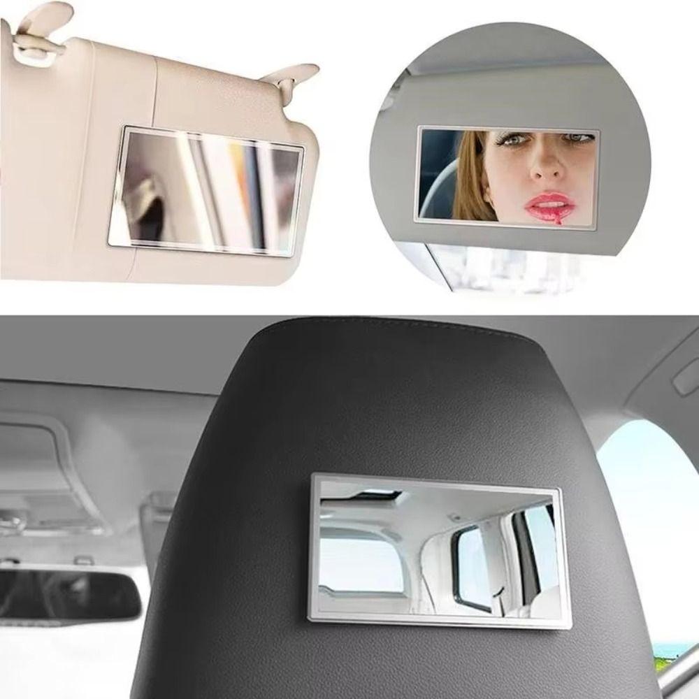 HD Mirror Car Makeup Mirror Stainless Steel Portable Car Mirror Rearview Mirror
