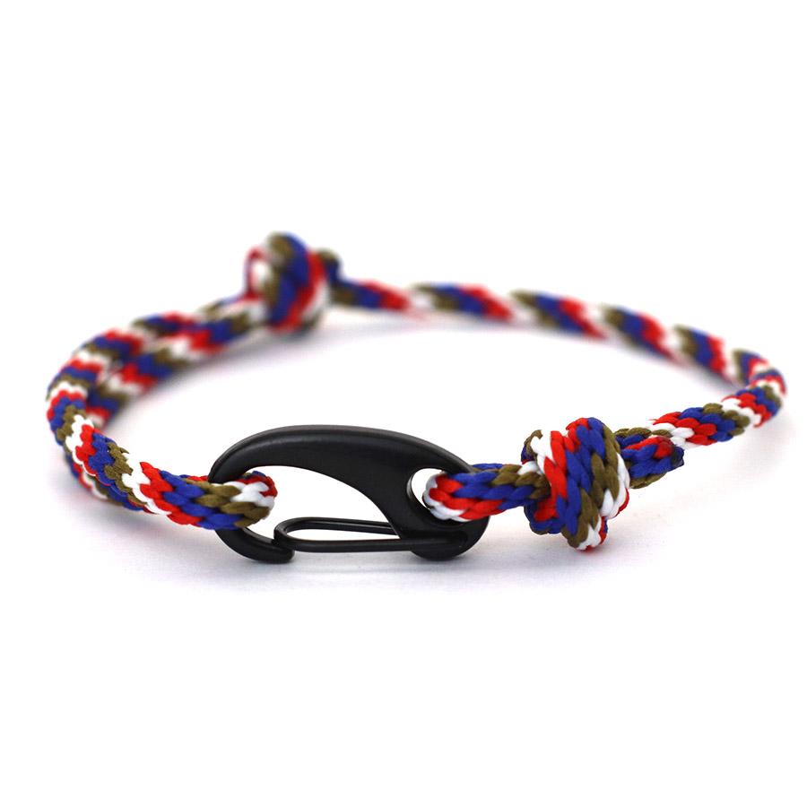 New Handmade Ethnic String Bracelet For Men Marine Fabric Nautical Braslet Black D Buckle Climbing Rope Braclet Beach Pulseria