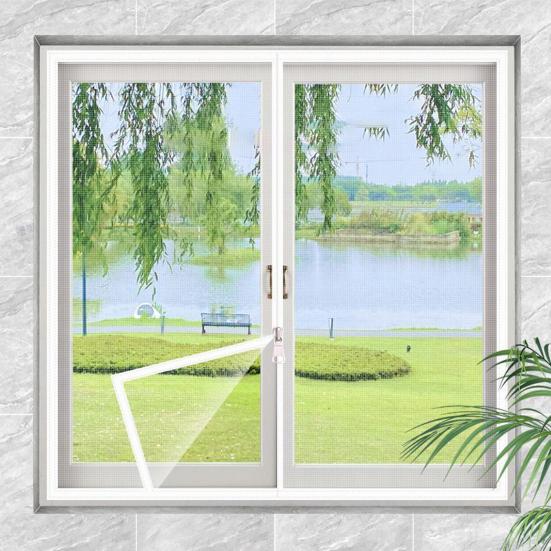 Набор для замены оконной сетки Защита от комаров Дизайн с крепежной лентой Легко установить Универсальный размер Сетка для окон своими руками с регулировкой