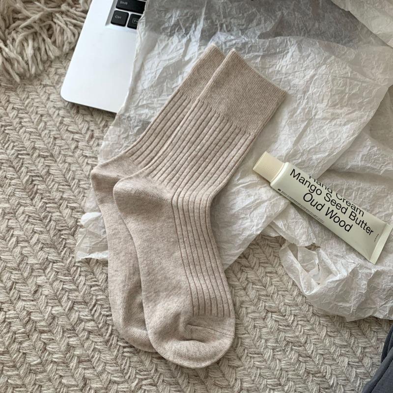 Женские Новые Осенние Товары Все Виды Повседневные Однотонные Носки-трубы с дымкой