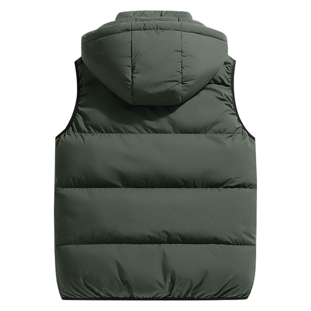 Men's Down-Filled Vest Winter Insulated Outdoor Vest Thickened Sleeveless Jacket