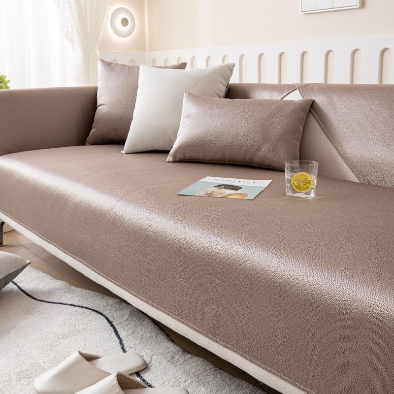 Летняя крутая подушка для сиденья, нескользящий кожаный чехол для дивана, рисовая шелковая подушка для дивана, тканевое полотенце, одноцветная подушка для сиденья