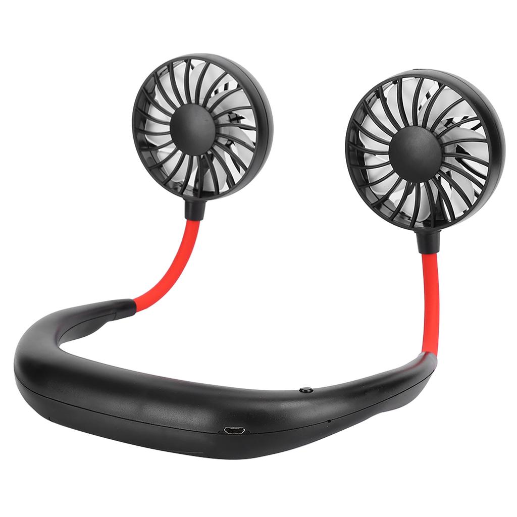 Портативный мини-вентилятор с шейным ободом, двойной настольный, с зарядкой от USB, 3 скорости, ленивый, подвесной стиль для шеи