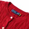 Polo Ralph Lauren Solid Color Crew Neck Long Sleeve Single Breasted Cardigan Sweater Women Sweater Red 211892549003