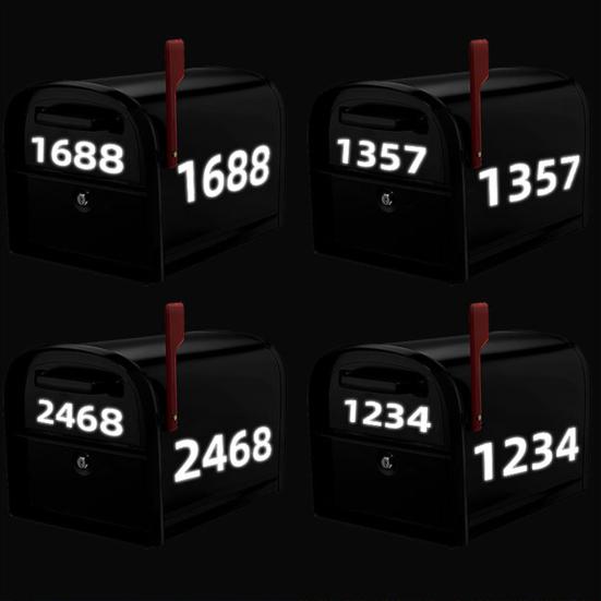 5 листов, 2/3/4 дюйма, светоотражающая наклейка с номером почтового ящика от 0 до 9, водонепроницаемая, высеченная, самоклеящаяся виниловая, современная наклейка с номером дома, украшение для окна, двери