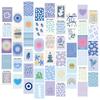 Minimalist Wall Art for Blue Room Decor Aesthetic, 50pcs Danish Pastel Wall Collage Kit Aesthetic Pictures,Aesthetic Posters
