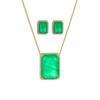 Jewelry Wind Line Cold Wind Stacked Chain Simulation Emerald Set