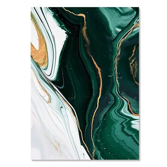 Современный зеленый мраморный холст, картина, настенная живопись, абстрактный роскошный плакат и принт для домашнего декора, интерьер, дизайн гостиной, без рамки