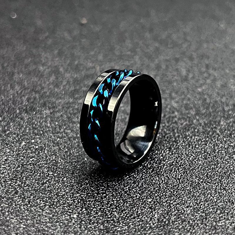 Rotatable Titanium Steel Ring: Men's Bottle Opener, Stress-Relief Chain, Stainless Steel Jewelry