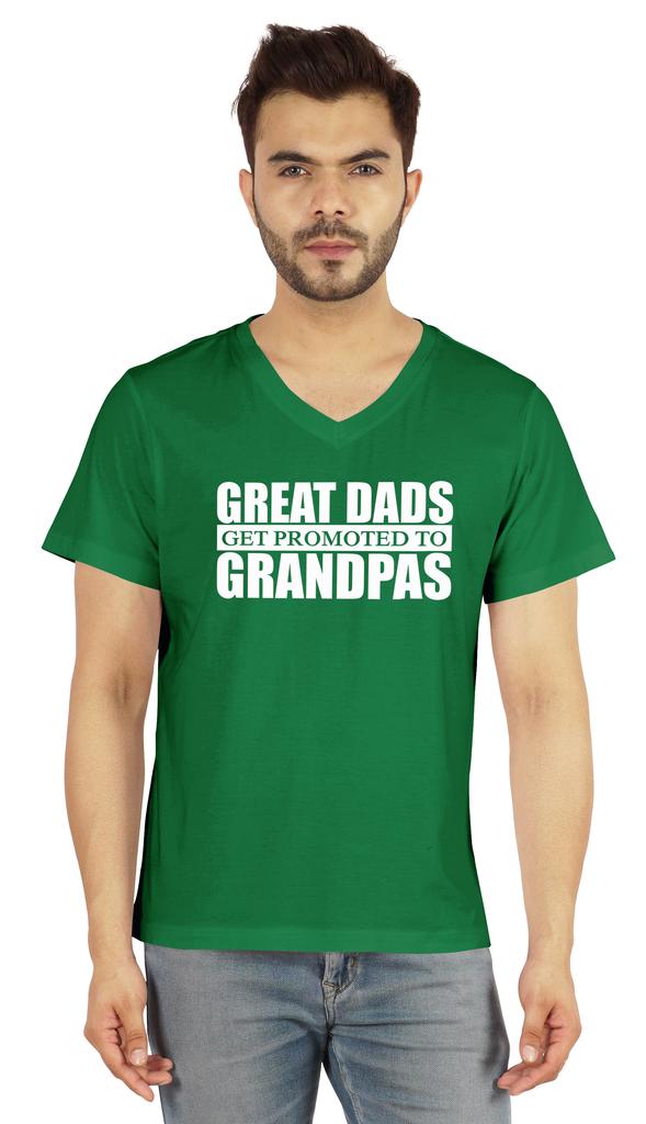 Inkmeso Мужская футболка для дедушки. Отличные папы получают повышение до дедушки. Футболка с надписью «Письмо» впервые