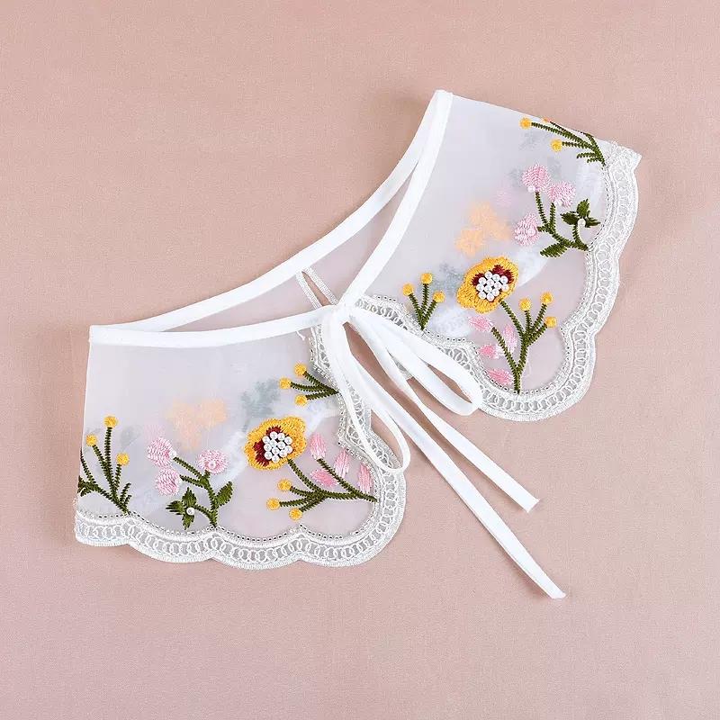 Мода 2023 года, женская, для девочек, кукла Лолита, шаль, поддельный воротник, вышитое ожерелье, лацкан, блузка, накидка на плечо, короткая накидка, поддельный воротник