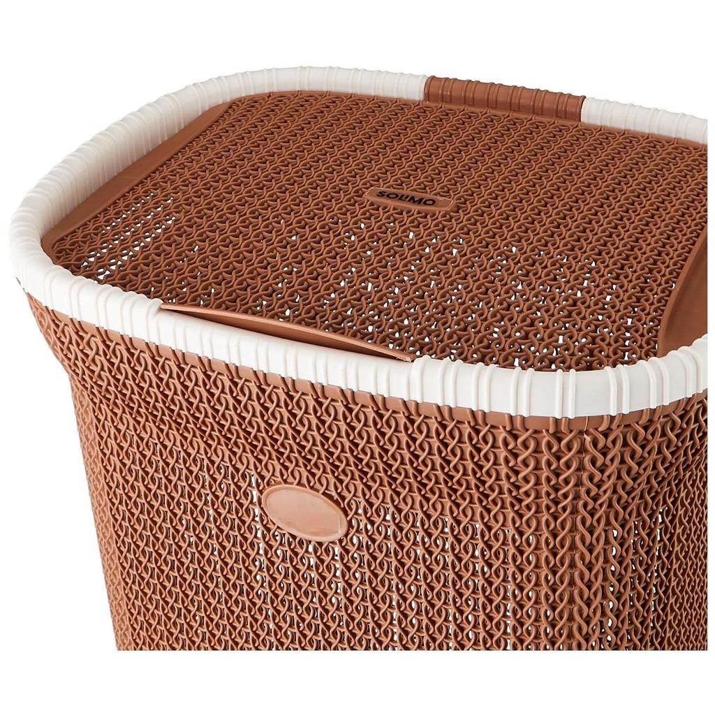 Вязаная корзина для белья - большая - 55 литров - 44 см X 35 см X 61 см | Королевский светло-коричневый - полипропилен