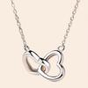Double Love Necklace for Women, Fashionable and Personalized Versatile Collarbone Chain Double Ring Pendant