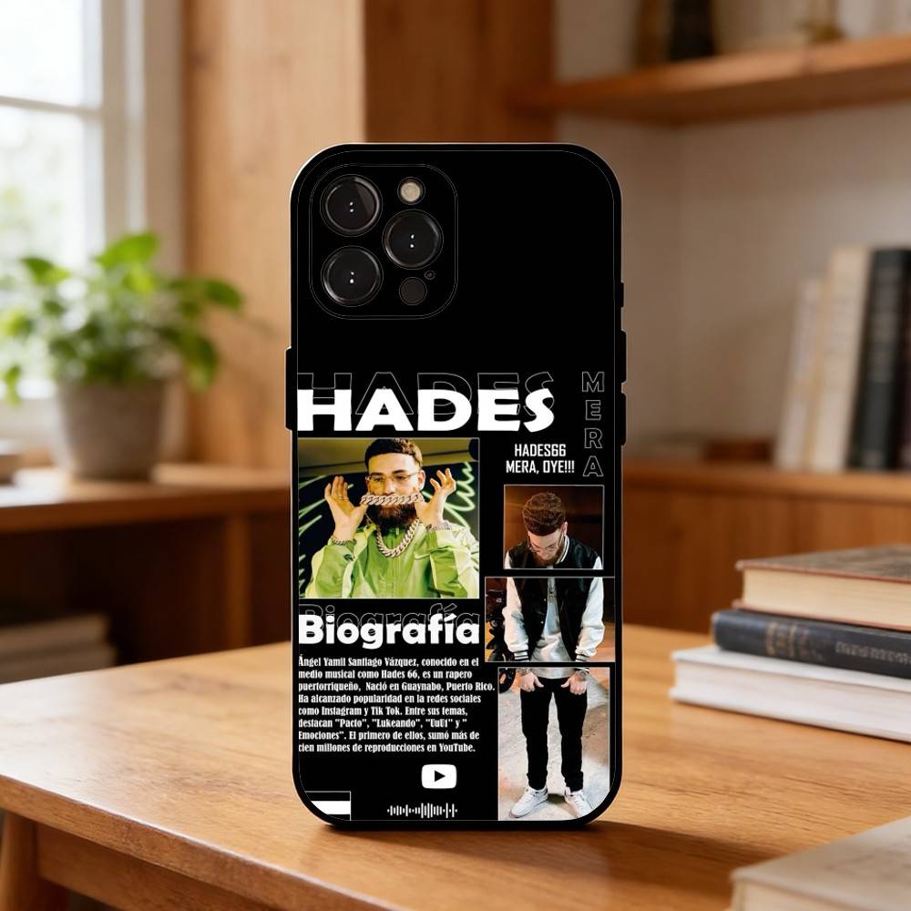 Rapper H-Hades 66 Phone Case For iPhone17 16 15 14 13 12 11 Pro Max Plus,5G Soft Black Case