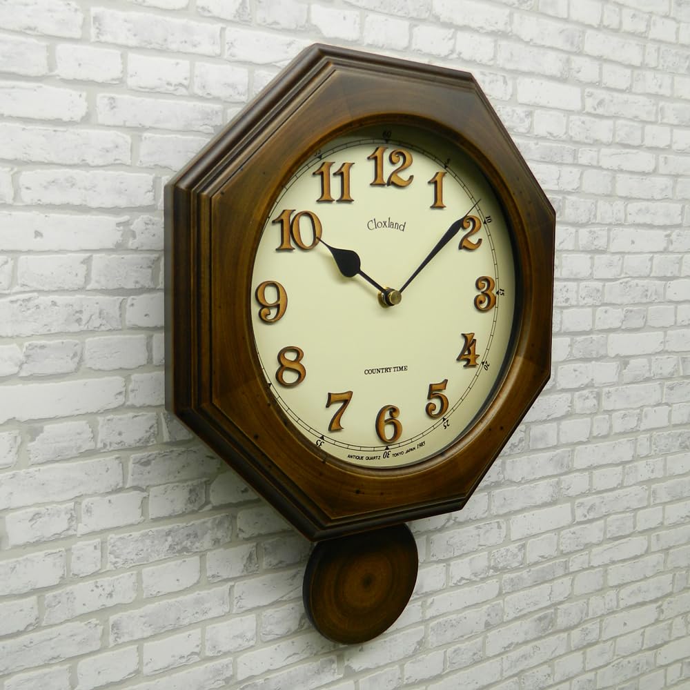 Santell Japanese Retro Outer Pendulum (Octagonal) with Inlaid Letters, Antique Brown, QL635