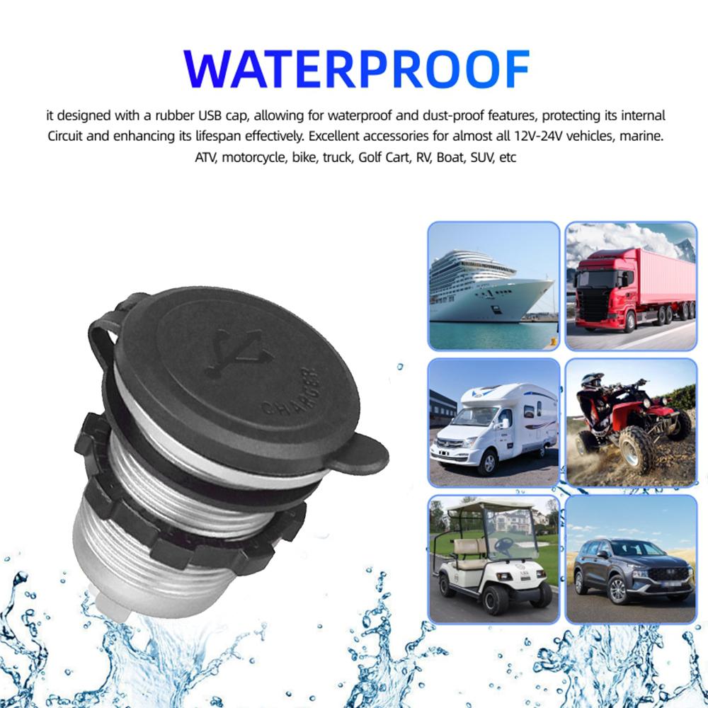 12 В/24 В USB Type-C Несколько автомобильных зарядных гнезд PD3.0 и порты QC3.0 Водонепроницаемый с сенсорным переключателем Быстрая зарядка Автомобильный мото-адаптер