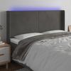 VidaXL LED Headboard Bedroom Furniture Double Bed Accessory Head of Bed Frame Interior Dark Grey 3123835
