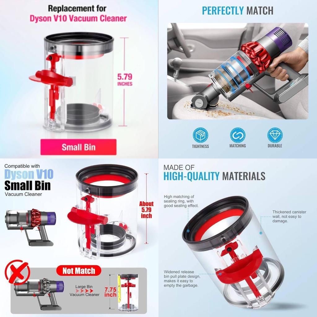 Для пылесоса Dyson V10 Sv12 контейнер для пыли из АБС-материала с ручным управлением для уборки дома
