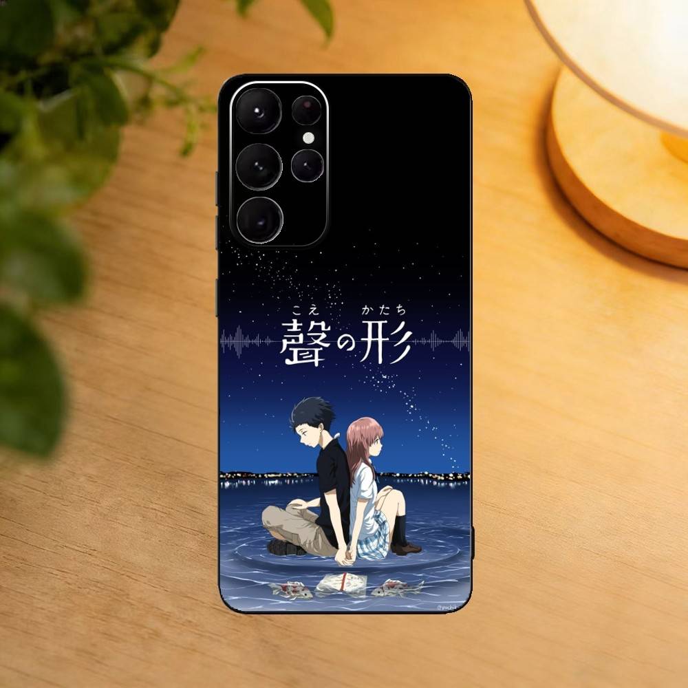 Чехол для телефона «Форма голоса» Сёя Нисимия для Samsung S25,24,23,22,30,21,10,9,Ultra,Plus,Lite Мягкий черный чехол