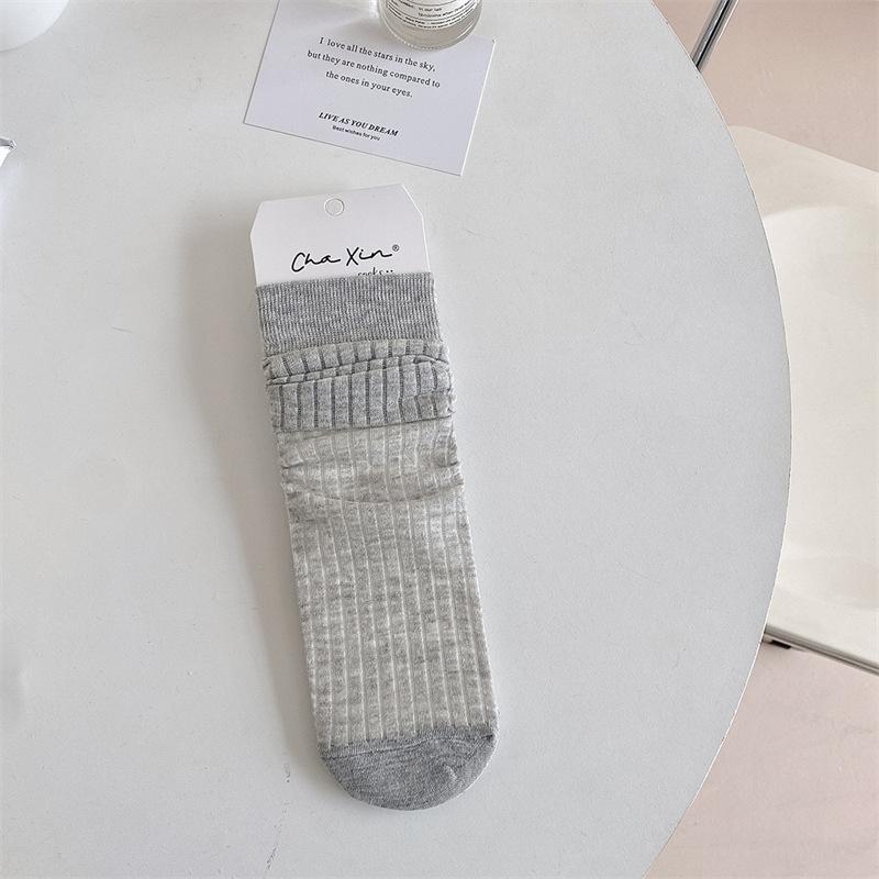 Носки Тонкие Дышащие Сетчатые Однотонные Вертикальная Полоска Носки-Пиле Стиль Подиум Носки из Чистого Хлопка