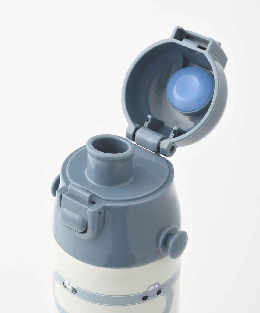 BRUNO Light 2-Way Kids' Water Bottle, 580ml, Insulated, ColdHot, Strap, Cup, Direct Drinking, One-Touch Stopper, Lightweight, Cute, Kids, Pink,